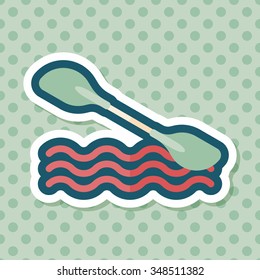 Boating paddle flat icon with long shadow, eps10
