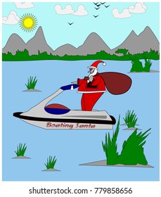Boating Santa Claus