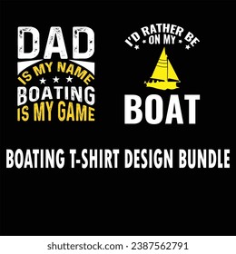 BOATING T-SHIRT DESIGN BUNDLE  boat, design, vector, emblem, graphic, print, shirt, typography,


