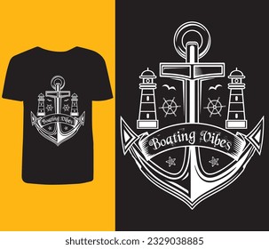 boating t-shirt design vector elements, boating vector art