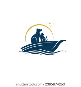 boats and animals logo design