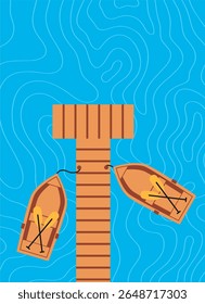 Barcos na ilustração do vetor do porto