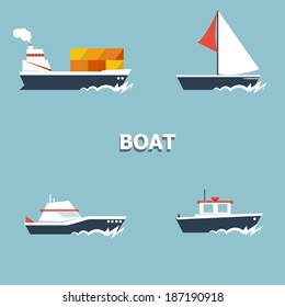 boats on the ocean vector art 