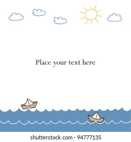 boats on the sea. Vector