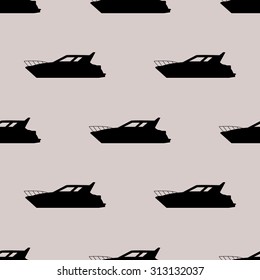 Boats sailing on sea seamless pattern