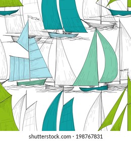 Boats seamless pattern vector