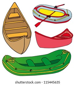 Boats and ships collection - vector illustration.