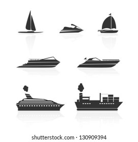 Boats and ships icons set