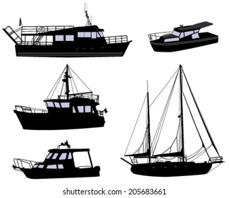 boats silhouettes