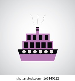 Boats symbol on gray background