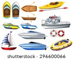 Boats of varying sizes illustration