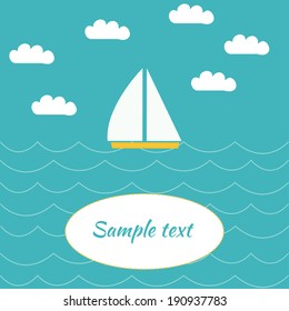 Boats vector banner with text