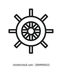 Boat's Wheel icon vector image. Can also be used for Physical Fitness. Suitable for mobile apps, web apps and print media.