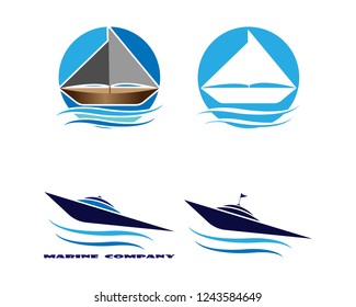 Boat,sail boat logo vector template illustration design