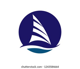 Boat,sail boat logo vector template illustration design