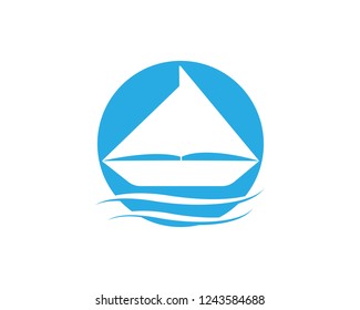 Boat,sail boat logo vector template illustration design
