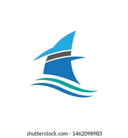 Boat,sail boat logo vector template illustration design