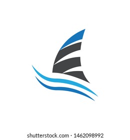 Boat,sail boat logo vector template illustration design