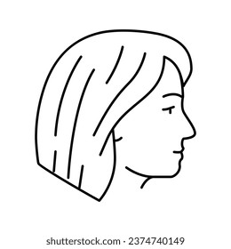 bob cut hairstyle female line icon vector. bob cut hairstyle female sign. isolated contour symbol black illustration