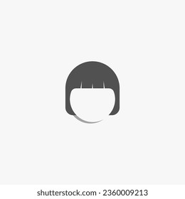 Bob Hair Logo. Face logo design