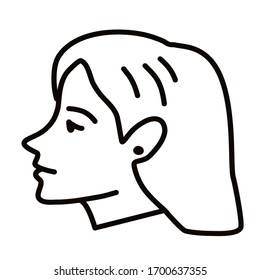 Bob hairstyle. Styling. Female hairstyle icon set. Simple vector illustration.