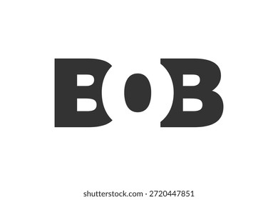 Diseño del logotipo de BOB. Letra inicial B O B estilo de letra en negrita para startups tecnológicas, consultoría, marca corporativa. Nombre creativo de la empresa, titulares de la tipografía, identidad, logotipo de moda. Ilustración vectorial.
