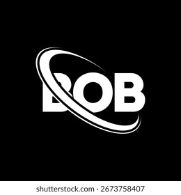 Logo de BOB. Carta de BOB. Diseño del logotipo de la letra BOB. Logotipo de BO B inicial enlazado con el círculo y el logotipo del monograma en mayúsculas. Tipografía BOB para tecnología, negocio y marca inmobiliaria.