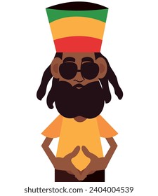 bob marley day man cartoon illustration isolated