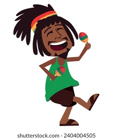 bob marley day man dancing illustration isolated