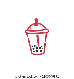 boba, bubble tea logo concept