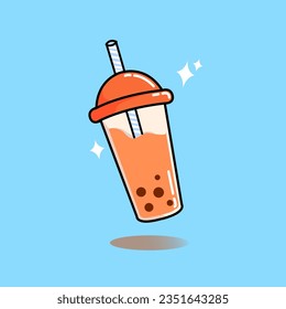 Boba cartoon illustration for use menu