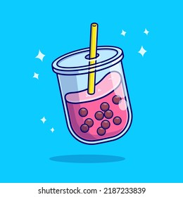 Boba cartoon vector icon illustration