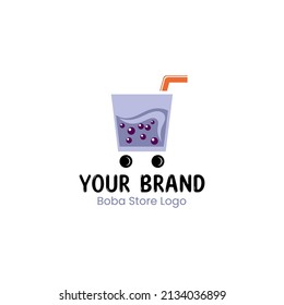 Boba cold drink logo is perfect for beverage logos, beverage shops, cafes, restaurants, media etc