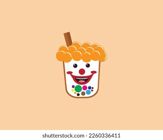 Boba Cute Clown icon design