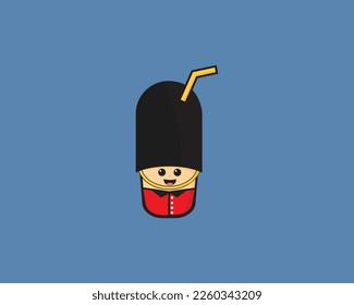 boba cute king guards icon design
