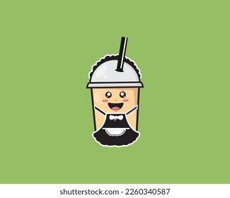Boba Cute Waiter icon design