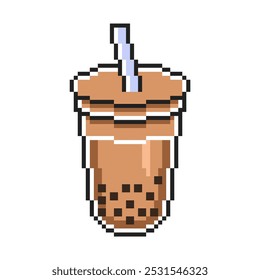 boba drink  bubble tea pixel art