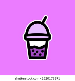 Boba Drink Cartoon Vector Illustration