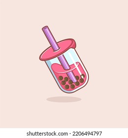 boba drink cute cartoon illustration