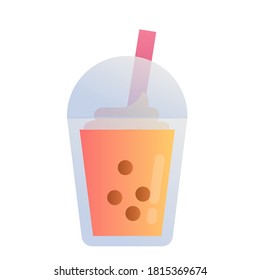 Boba, a drink icon. Gradient vector illustration