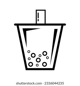 Boba drink icon, vector art, logo and graphic design
