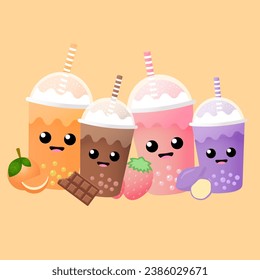 Boba drink Illustration vector iamge