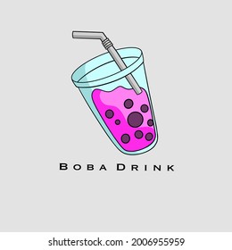 Boba drink luxury logo design minimalis 