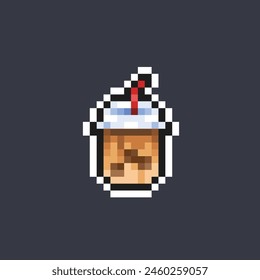 boba drink in pixel art style