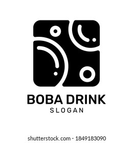 Boba Food and Drink Square Style Logo