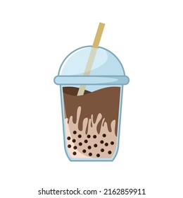 boba ice drink illustration eps file 10