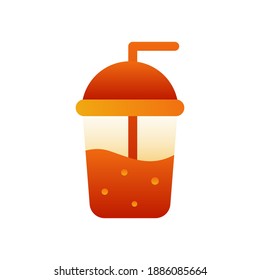 Boba milk flat icon. food and sweet drink vector illustration. Flat design icon ready to use for website, mobile app, presentation and any other projects.