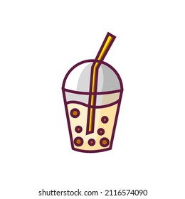 boba milk icon design vector illustration