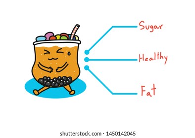 Boba milk tea is full of sugar that is bad for your health.