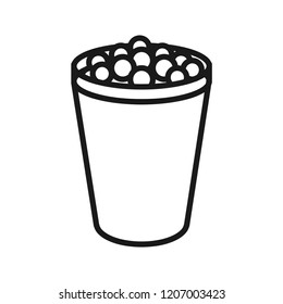 Boba milk tea icon. Simple flat design. Isolate on white background.